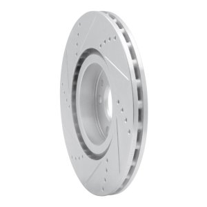 Alfa Romeo 164 Brake Rotor (1) - Front Right - R1 Concepts - Drilled & Slotted - Silver - `91-`20